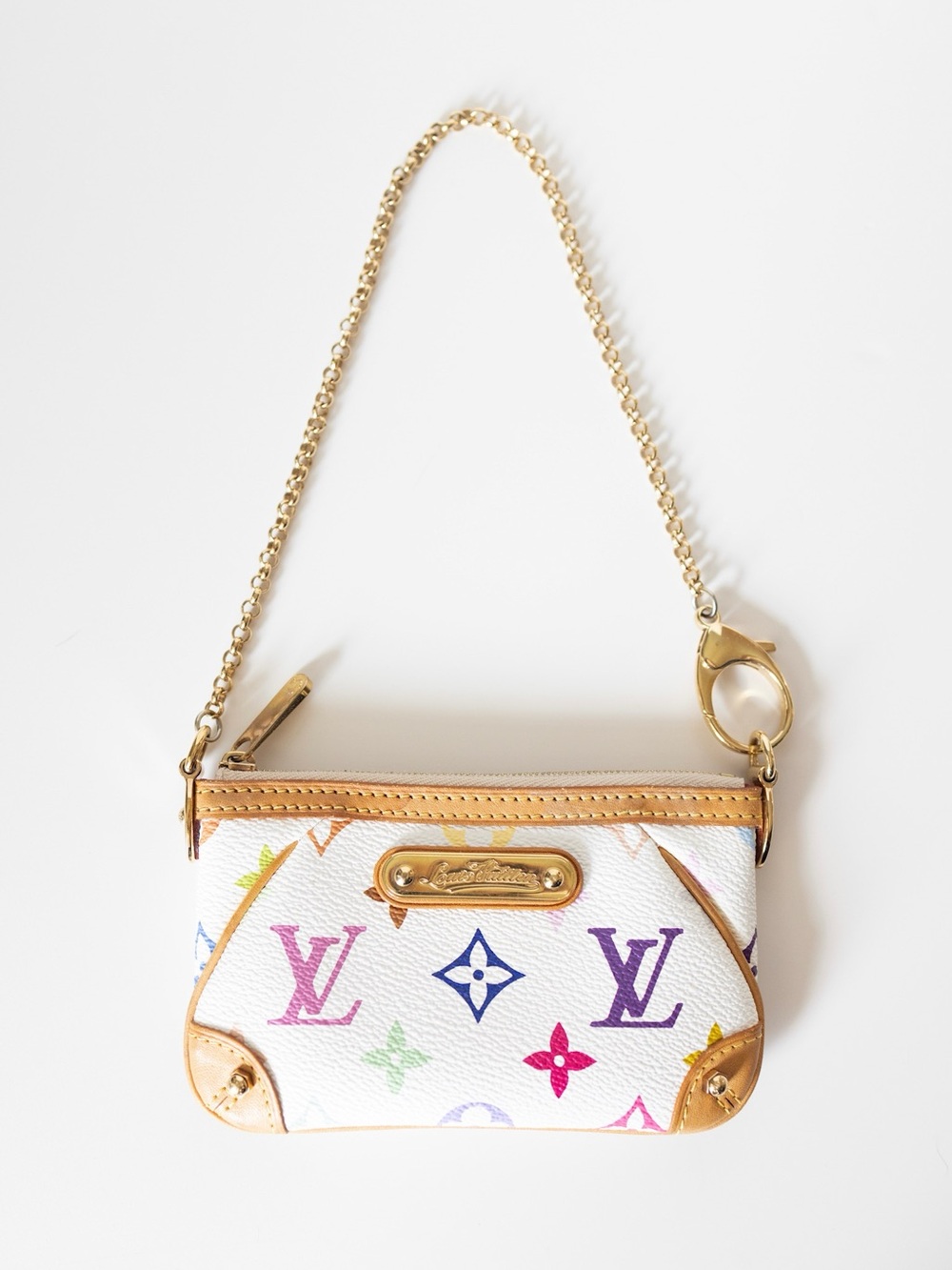Louis Vuitton Multicolor vintage Murakami Monogram White Mini Pochette